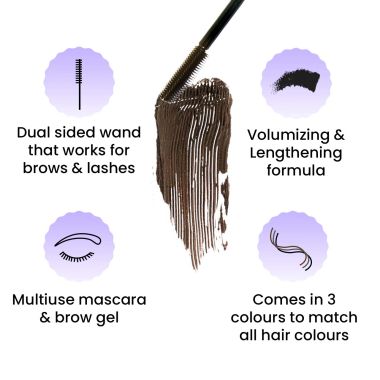 FAE Beauty: Brash Dual Mascara and Brow Gel - Dark Brown - 10gm