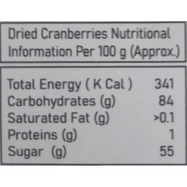 Ambrosia: Dried Cranberry- 250gm