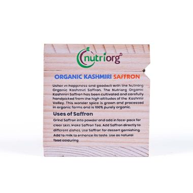 Nutriorg: Certified Organic Kashmiri Saffron - 1 gm
