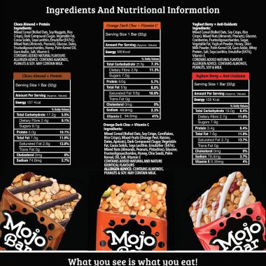 MOJO BAR: Assorted Pack of 6, 192g - Pack of 6