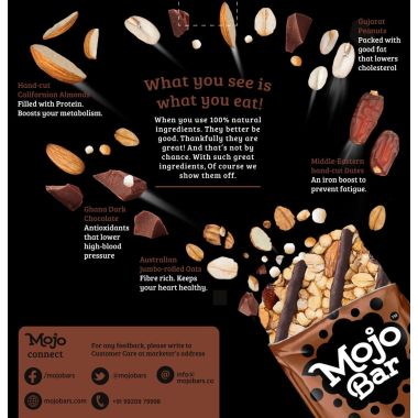 MOJO BAR: Choco Almond Bar + Protein - Pack of 6