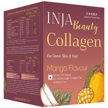 INJA Wellness: Beauty Collagen for Skin, Hair & Nails - Mango Flavour - 125gm