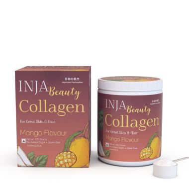INJA Wellness: Beauty Collagen for Skin, Hair & Nails - Mango Flavour - 125gm