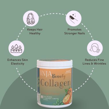 INJA Wellness: Beauty Collagen for Skin, Hair & Nails - Orange Flavour - 125gm