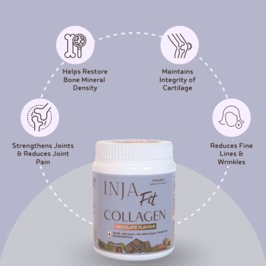 INJA Wellness: Fit Marine Collagen For Skin, Joints And Muscles - Chocolate Flavour - 250gm