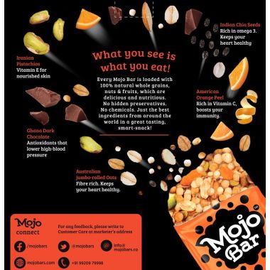 MOJO BAR: Orange Dark Chocolate + Vitamin C - Pack of 6
