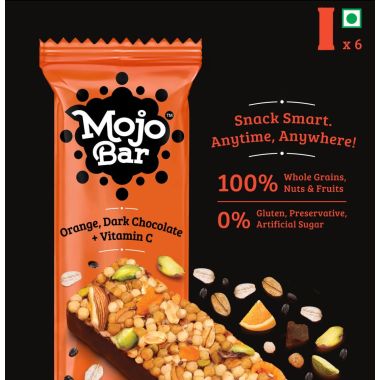 MOJO BAR: Orange Dark Chocolate + Vitamin C - Pack of 6
