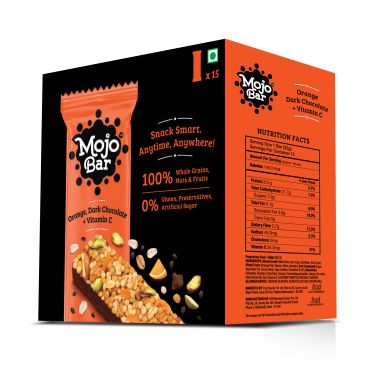 MOJO BAR: Orange Dark Chocolate + Vitamin C - Pack of 15
