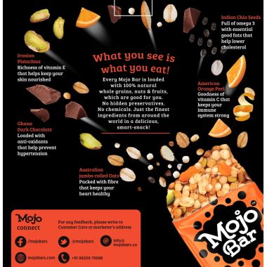 MOJO BAR: Orange Dark Chocolate + Vitamin C - Pack of 15
