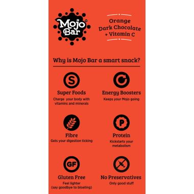 MOJO BAR: Orange Dark Chocolate + Vitamin C - Pack of 15