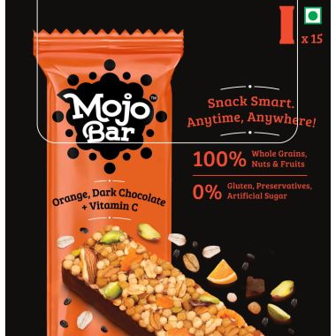 MOJO BAR: Orange Dark Chocolate + Vitamin C - Pack of 15