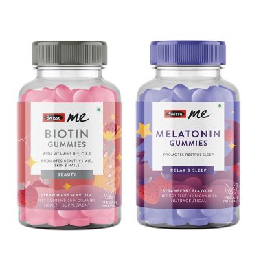 Swisse: Combo Of Biotin Gummies & Melatonin Gummies - 30 Gummies each