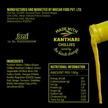 NAAGIN: Indian Hot Chilli Medium Spicy Sauce - Kantha Bomb - 230gm