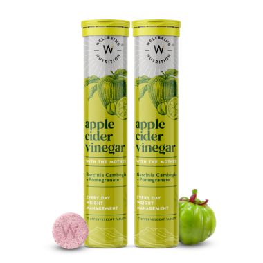 Wellbeing Nutrition: Apple Cider Vinegar with Garcinia Cambogia , Pomegranate (17 Effervescent Tablets) - Pack of 2 - 68gm each