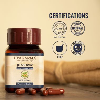 UPAKARMA: Ayurveda Pure Shilajit and Ashwagandha Extract Capsules - Natural Testosterone Booster 500mg - 90 Veggie Capsules