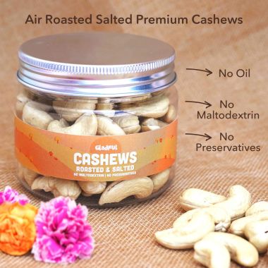 Gladful: Roasted Salted Cashews - Pack of 2 (130gm each)