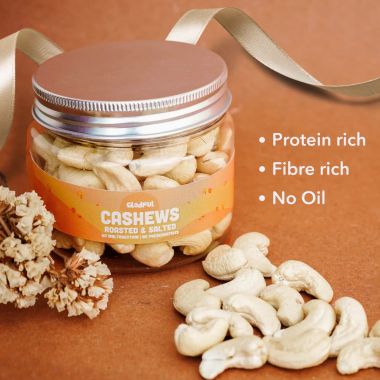 Gladful: Roasted Salted Cashews - Pack of 2 (130gm each)