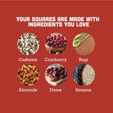 Gladful: Date Nut Squares - Almond and Cranberry - Pack of 8 (20gm each)