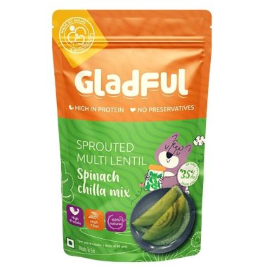 Gladful: Sprouted Moong, Amaranth & Lobia Cheela Dosa Mix - Assorted - Pack of 4 (200gm) each
