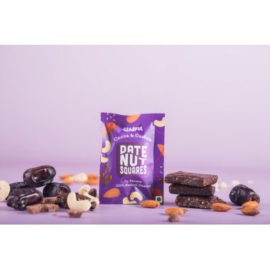 Gladful: Date Nut Squares - Cocoa and Cashew - Pack of 8 (20gm each)