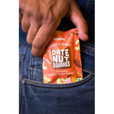 Gladful: Date Nut Squares - Cocoa and Peanut - Pack of 8 (20gm each)