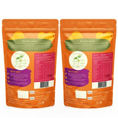 Gladful: Sprouted Moong, Amaranth & Lobia Cheela Dosa Mix (Pack of 2 - Carrot & Methi)