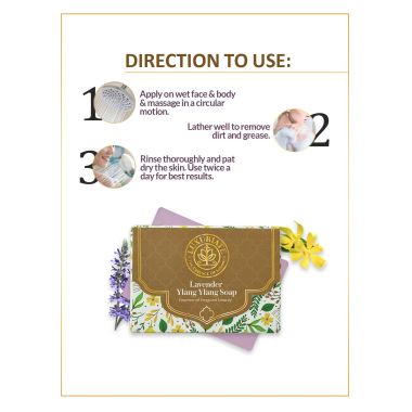 Luxuriate : Lavender Ylang Ylang Essense of Fragrant Beauty Soap Bar for Men and Women- 125 ml