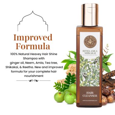 Luxuriate : Reetha amla shikakai Hair Cleanser Shampoo for Men and Women - 200 ml