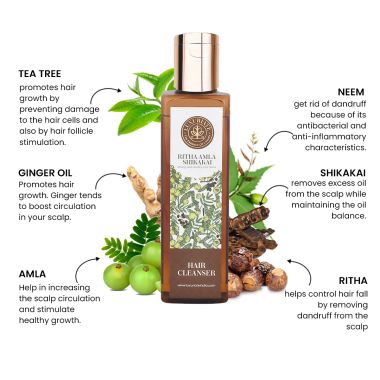 Luxuriate : Reetha amla shikakai Hair Cleanser Shampoo for Men and Women - 200 ml
