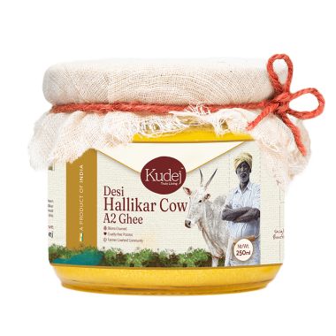 KUDEJ: Desi Hallikar Cow A2 Ghee - 250ml