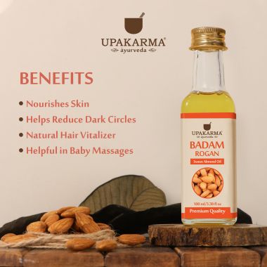 UPAKARMA: Cold Pressed Sweet Almond Rogan Oil - 100ml