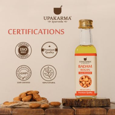 UPAKARMA: Cold Pressed Sweet Almond Rogan Oil - 100ml
