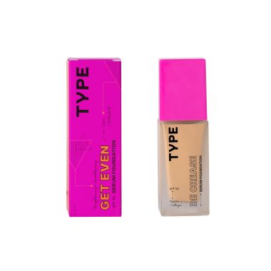 Type Beauty: Get Even, Serum Foundation, For Dark Spots & Dullness Spf 50, Pa++++ - Almond - 30Ml