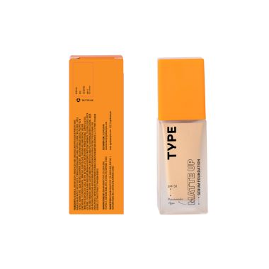 Type Beauty: Matte Up Serum Foundation For Oily & Acne Prone Skin Spf 50, Pa++++ - Demerara - 30Ml