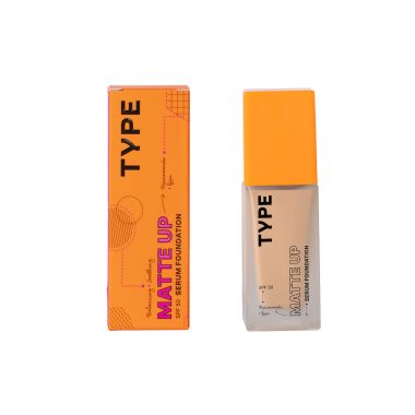 Type Beauty: Matte Up Serum Foundation For Oily & Acne Prone Skin Spf 50, Pa++++ - Frappe - 30Ml