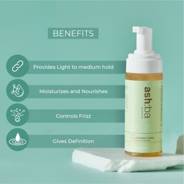 Ashba Botanics: Curl Volumizing Foam For Curly Wavy Hair - 150ml