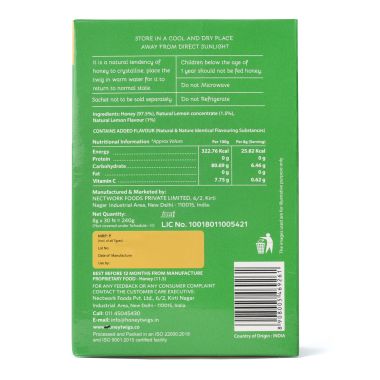 Honey Twigs: Lemon Honey - 240gm- 30 Sachets