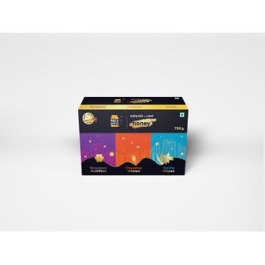 Honey Twigs: Honey Celebrations Gift Pack - Himalayan Honey, Cinnamon-Infused Honey, Vanilla-Infused Honey - Pack of 3 - 250gm each