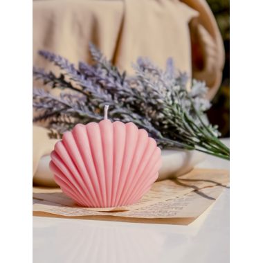 The Umbrella Store: Pink sea shell candle - 150gm