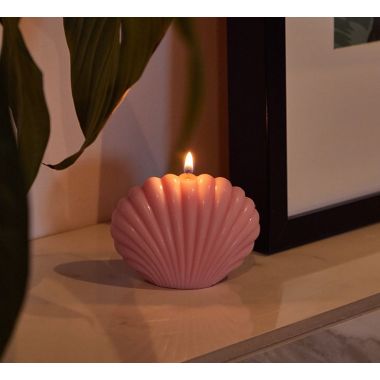 The Umbrella Store: Pink sea shell candle - 150gm