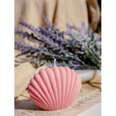 The Umbrella Store: Pink sea shell candle - 150gm