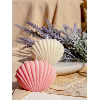 The Umbrella Store: Pink sea shell candle - 150gm