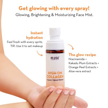 Plush: High on Collagen Face Mist with Niacinamide & Aloe vera extract - 100 ml