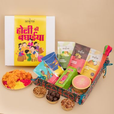 Eat Better: Holi Celebration Hamper - Organic Gulaal, Thandai, Dry-Fruits and more