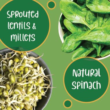 Gladful: Spinach Protein Sprouted lentils & millets Instant Chilla  Dosa Mix - 200 gm (Pack of 2)