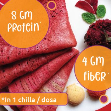 Gladful: Beetroot Protein Sprouted lentils & millets Instant Chilla  Dosa Mix - 200 gm (Pack of 2)