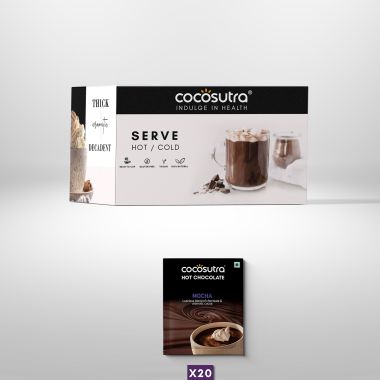 Cocosutra: Lite Sugar Free Drinking Chocolate Single Serves - Mocha - 20 Pack