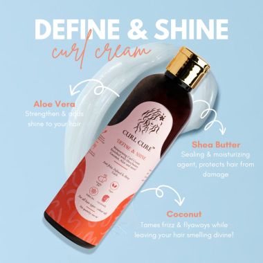 Curl Cure: Define and Shine Curl Cream with Shea Butter & Aloe Vera - 200ml