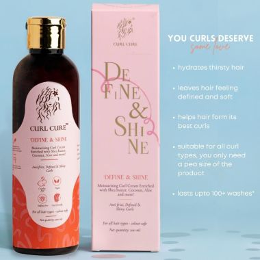 Curl Cure: Define and Shine Curl Cream with Shea Butter & Aloe Vera - 200ml