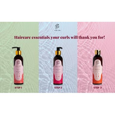 Curl Cure: 3 Step Curl Routine - Shampoo, Deep Conditioner & Curl Cream - 200ml each